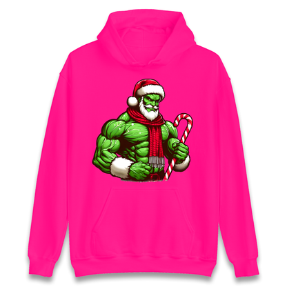 The Hulk Candy Cane Santa Hoodie