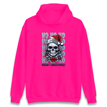 HO HO HO Santa Skelington Christmas Hoodie
