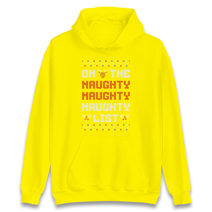 On The Naughty Naughty Naughty List Christmas Hoodie