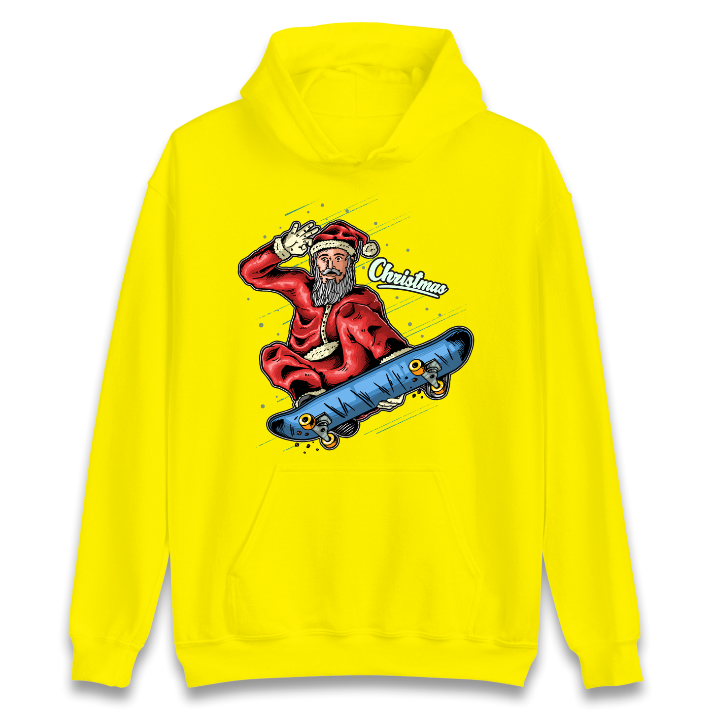 Santa Skateboarding Christmas Hoodie