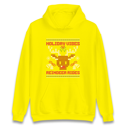 Holiday Vibes Reindeer Rides Christmas Hoodie