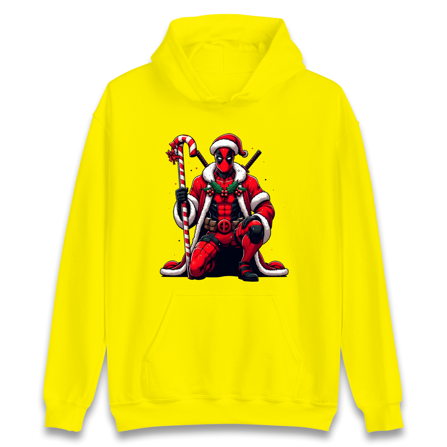 DeadPool Candy Cane Santa Hoodie