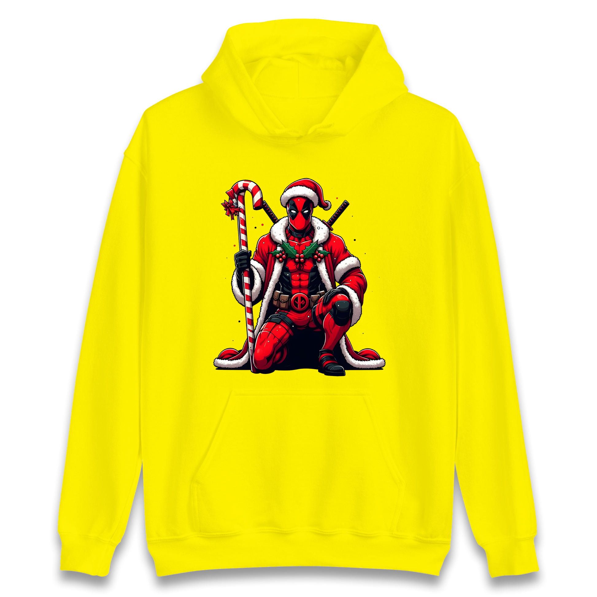DeadPool Candy Cane Santa Hoodie