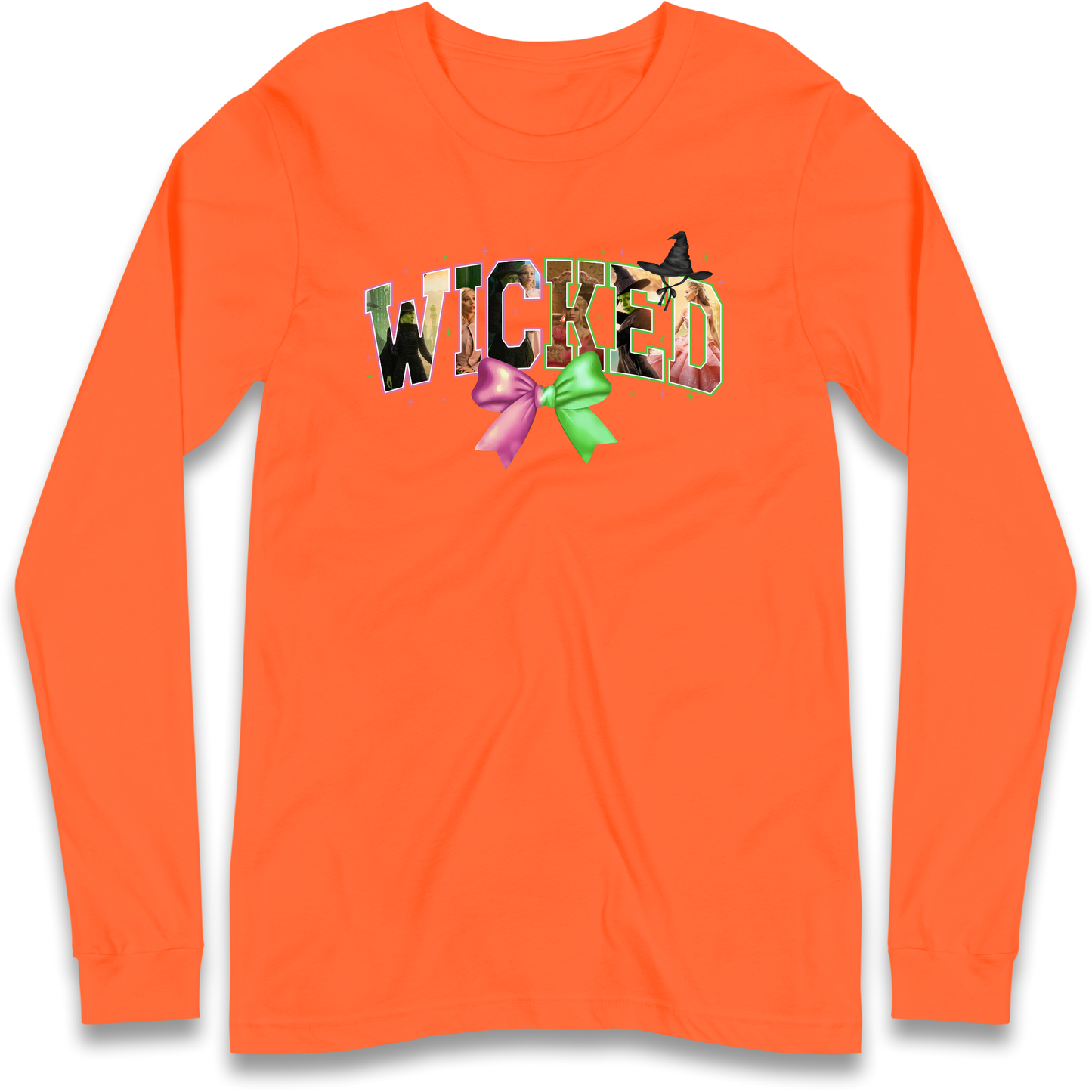 Wicked Pink and Green Bow Longsleeve T Shirt
