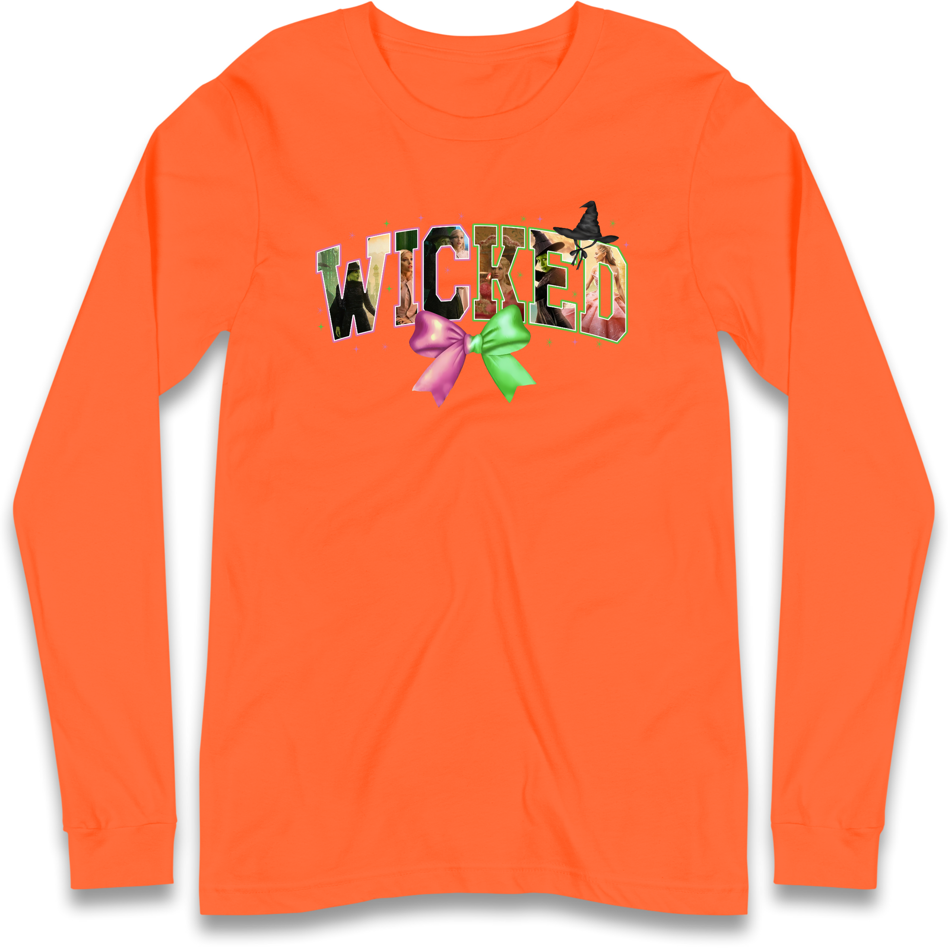 Wicked Pink and Green Bow Longsleeve T Shirt