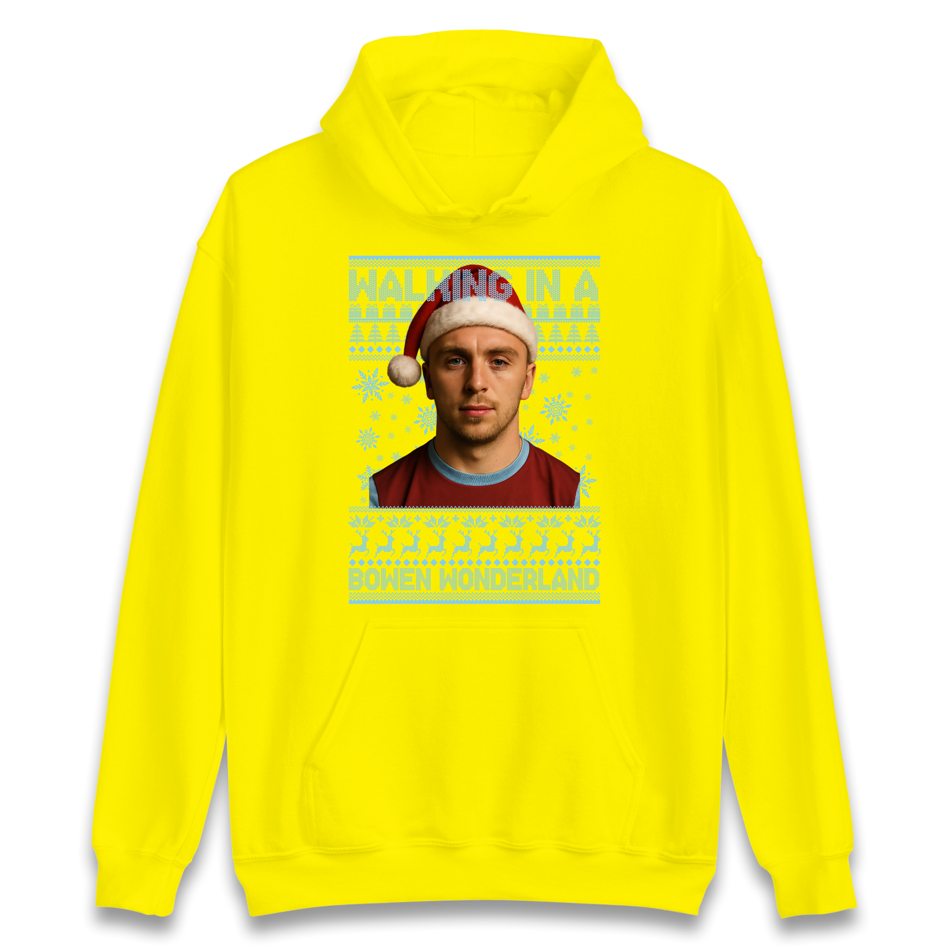 Jared Bowen walking in a Bowen Wonderland Christmas Hoodie