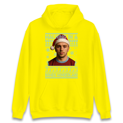 Jared Bowen walking in a Bowen Wonderland Christmas Hoodie