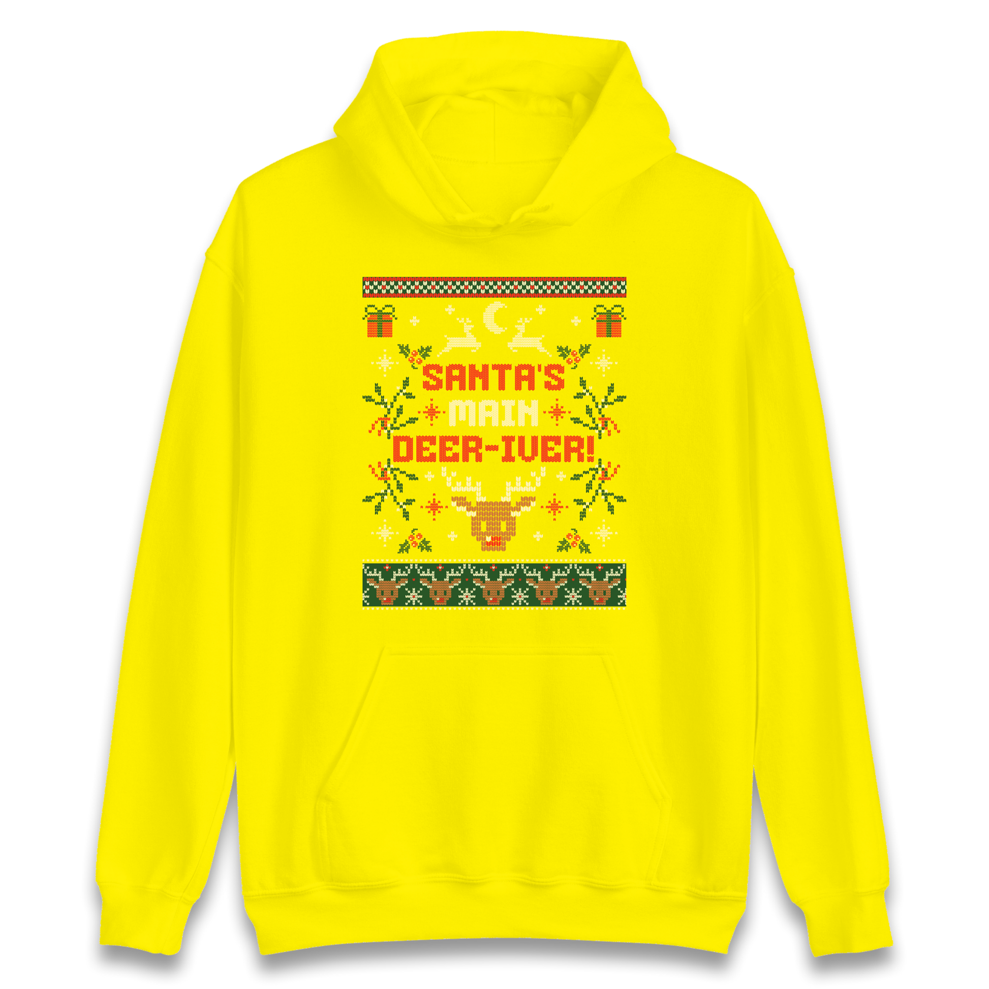 Santas Main Deer iver Christmas Hoodie