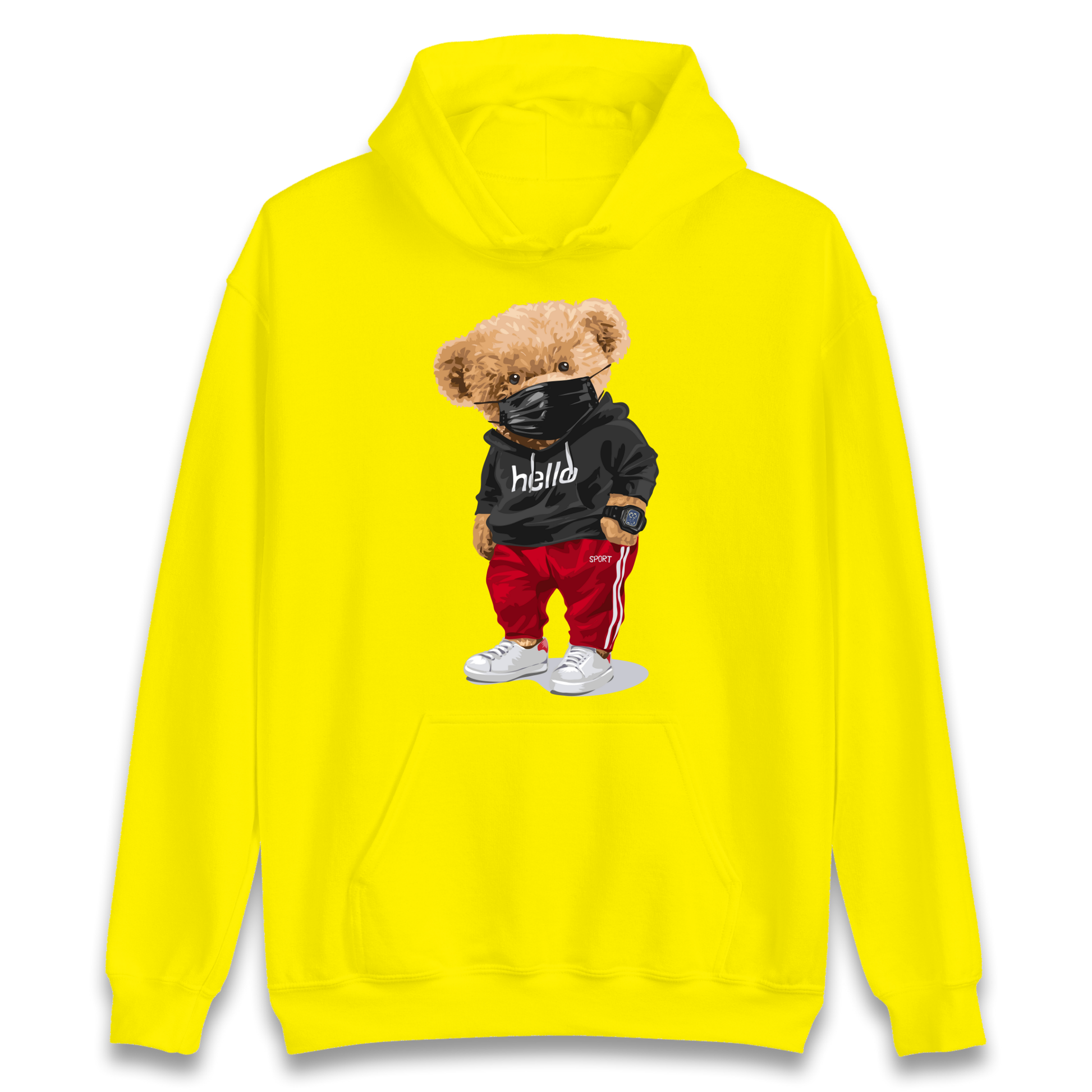 Teddy Bear Hello Streetwear Hoodie