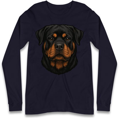 Rottweiler Face Longsleeve T Shirt