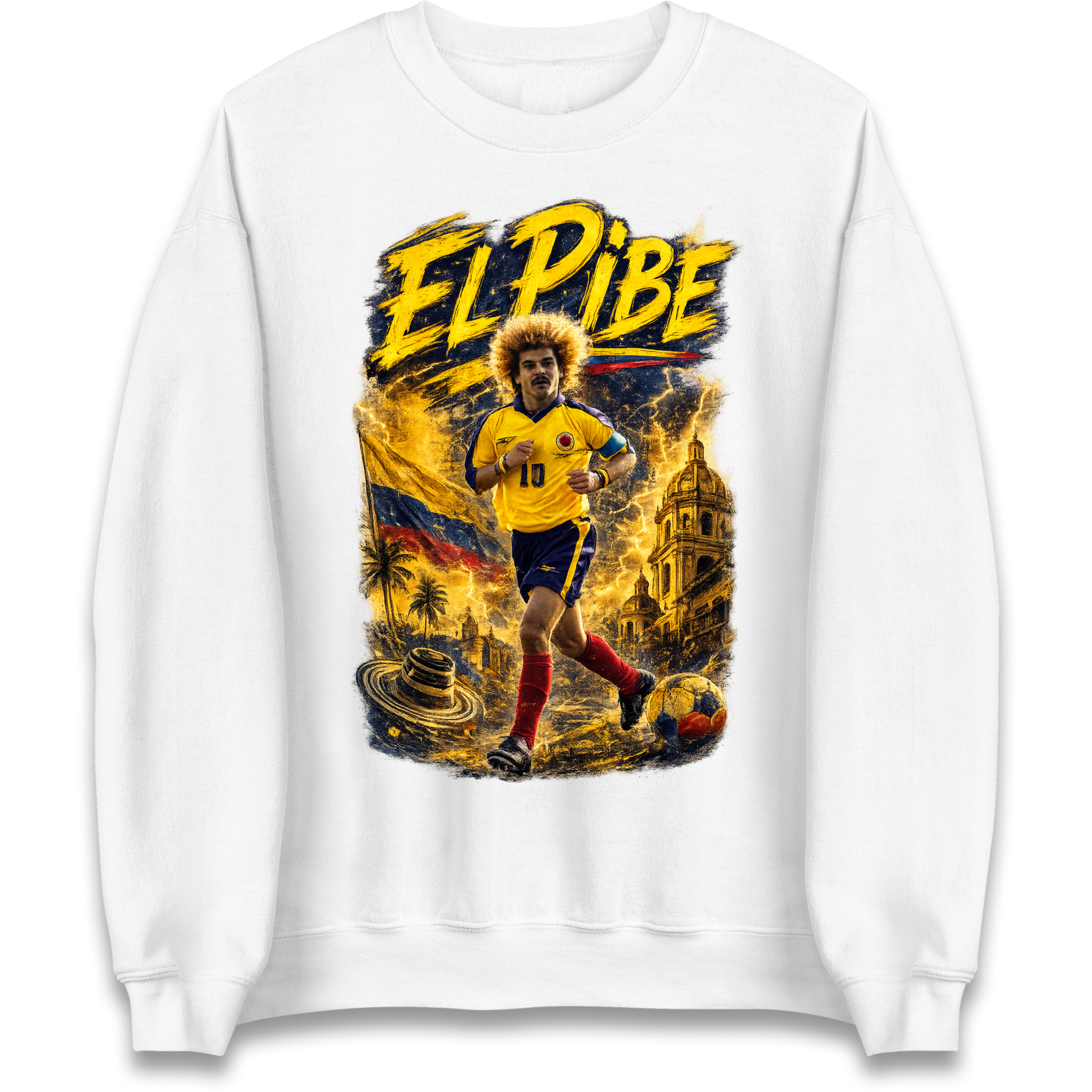 Carlos Valderrama Colombia Football Sweatshirt