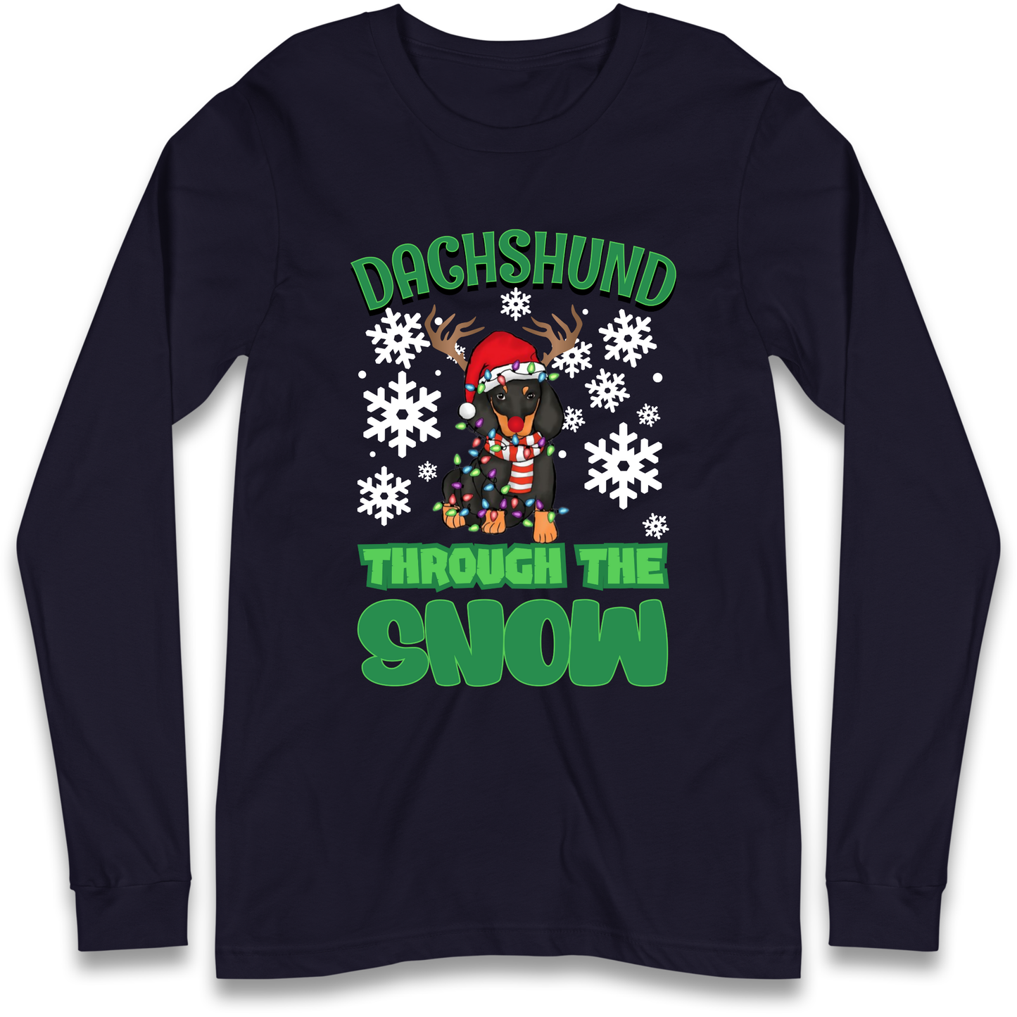 Dachshund Through The Snow Christmas Longsleeve T Shirt