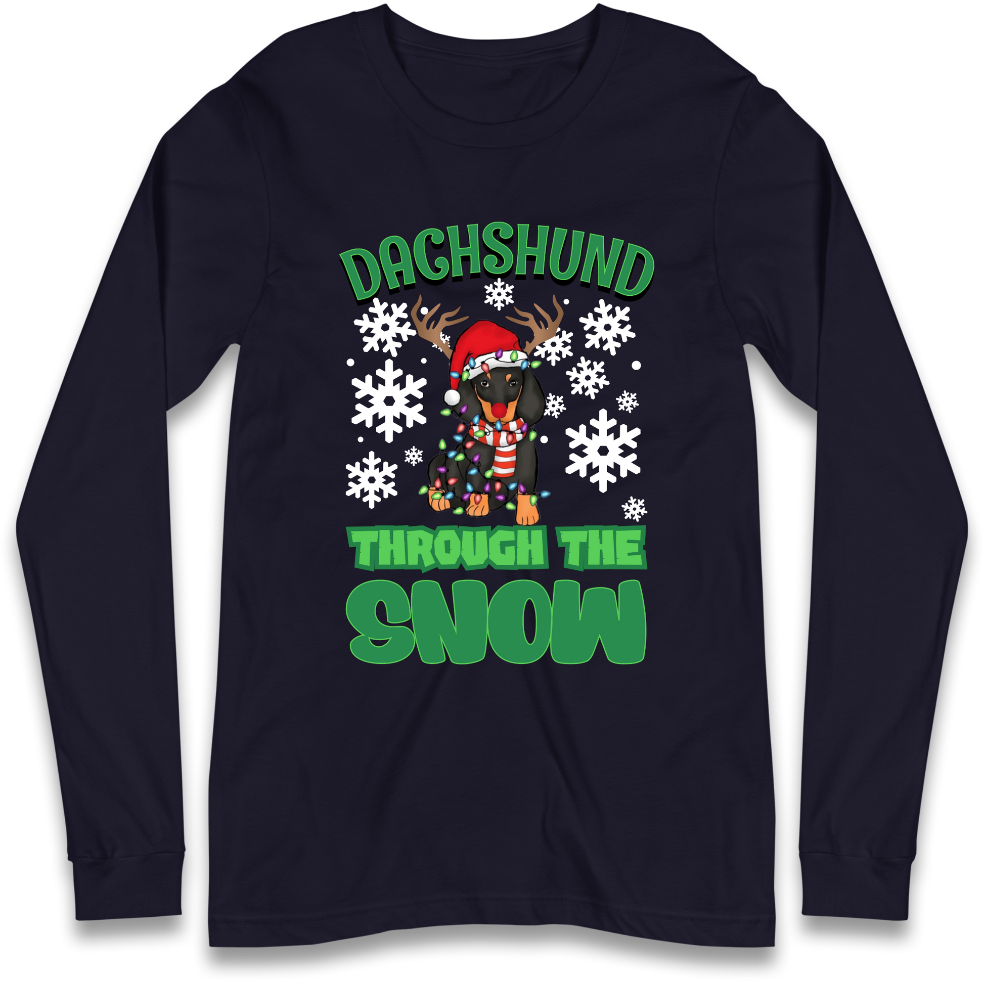 Dachshund Through The Snow Christmas Longsleeve T Shirt