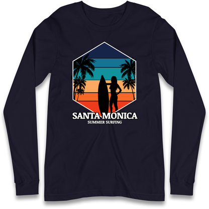 Santa Monica Summer Surfing Longsleeve T Shirt