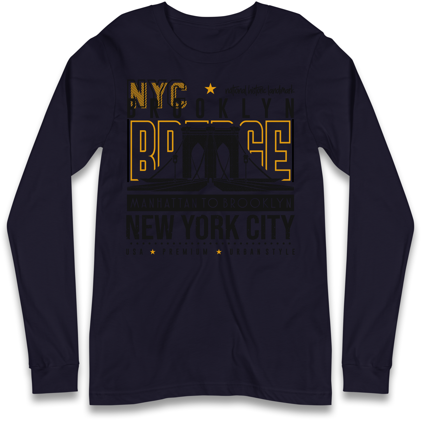 NYC Brooklyn Bridge Longsleeve T Shirt