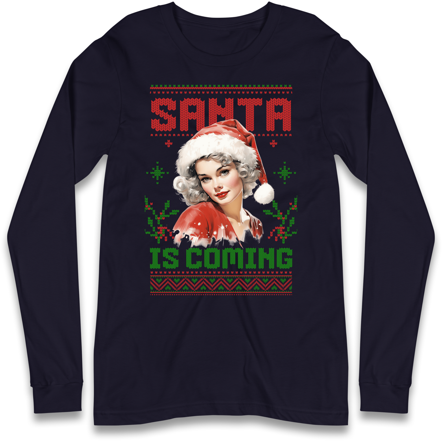 Santa is Coming Christmas Longsleeve T Shirt