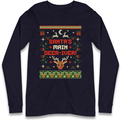 Santas Main Deer iver Christmas Longsleeve T Shirt