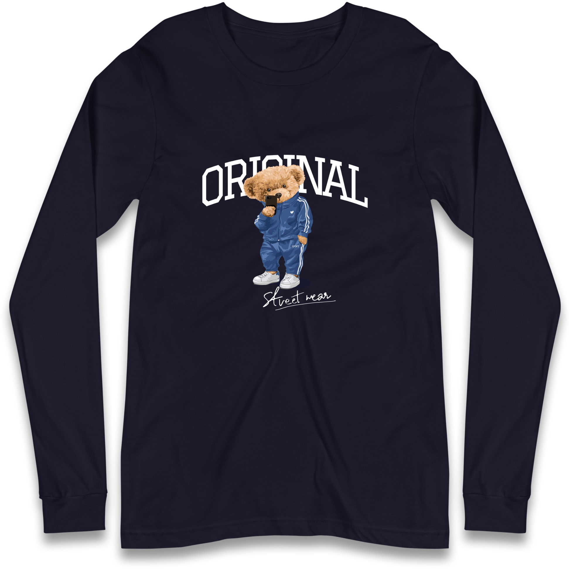 Teddy Bear Original Streetwear Longsleeve T Shirt