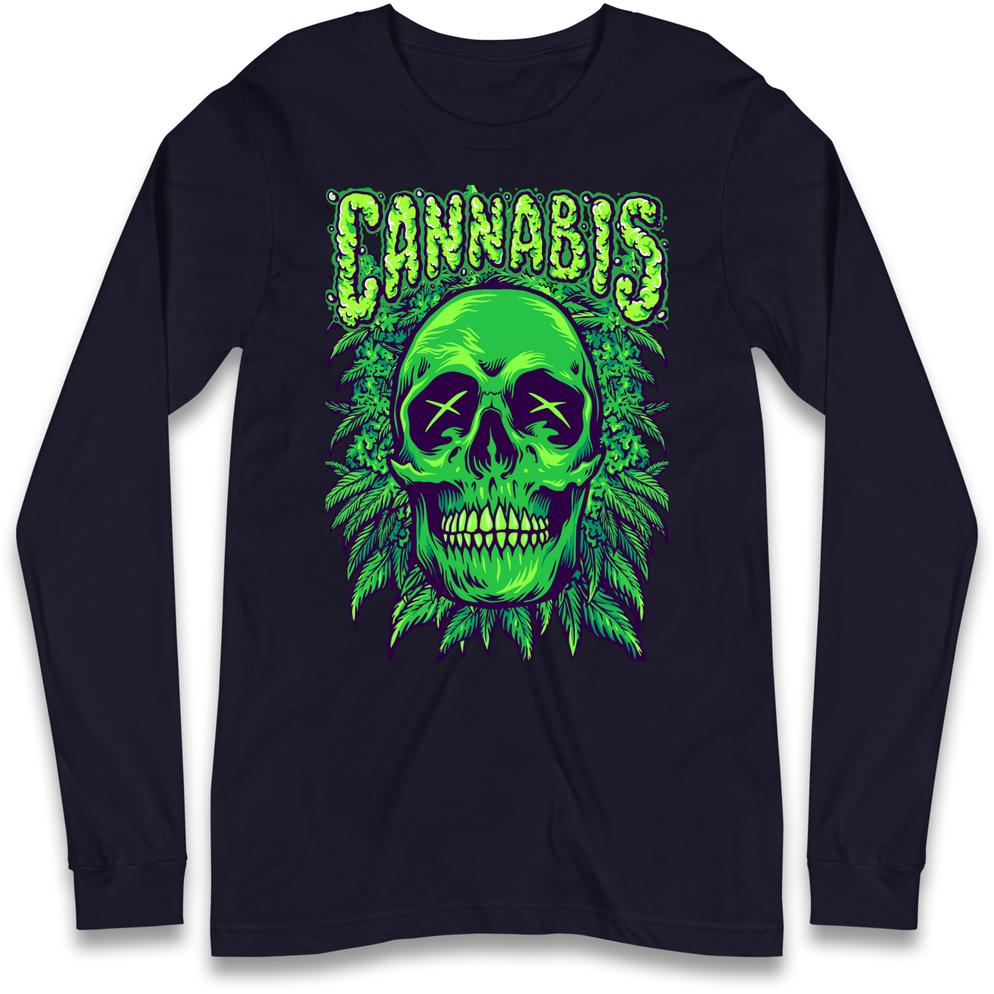 Cannabis Skull Longsleeve T Shirt