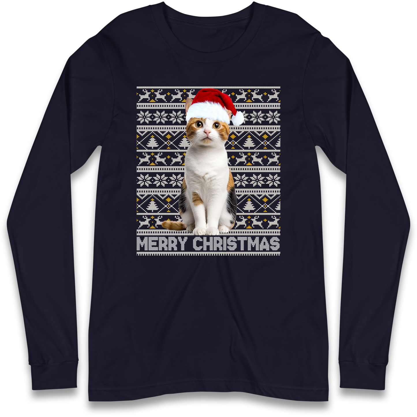 Merry Christmas Cat Longsleeve T Shirt