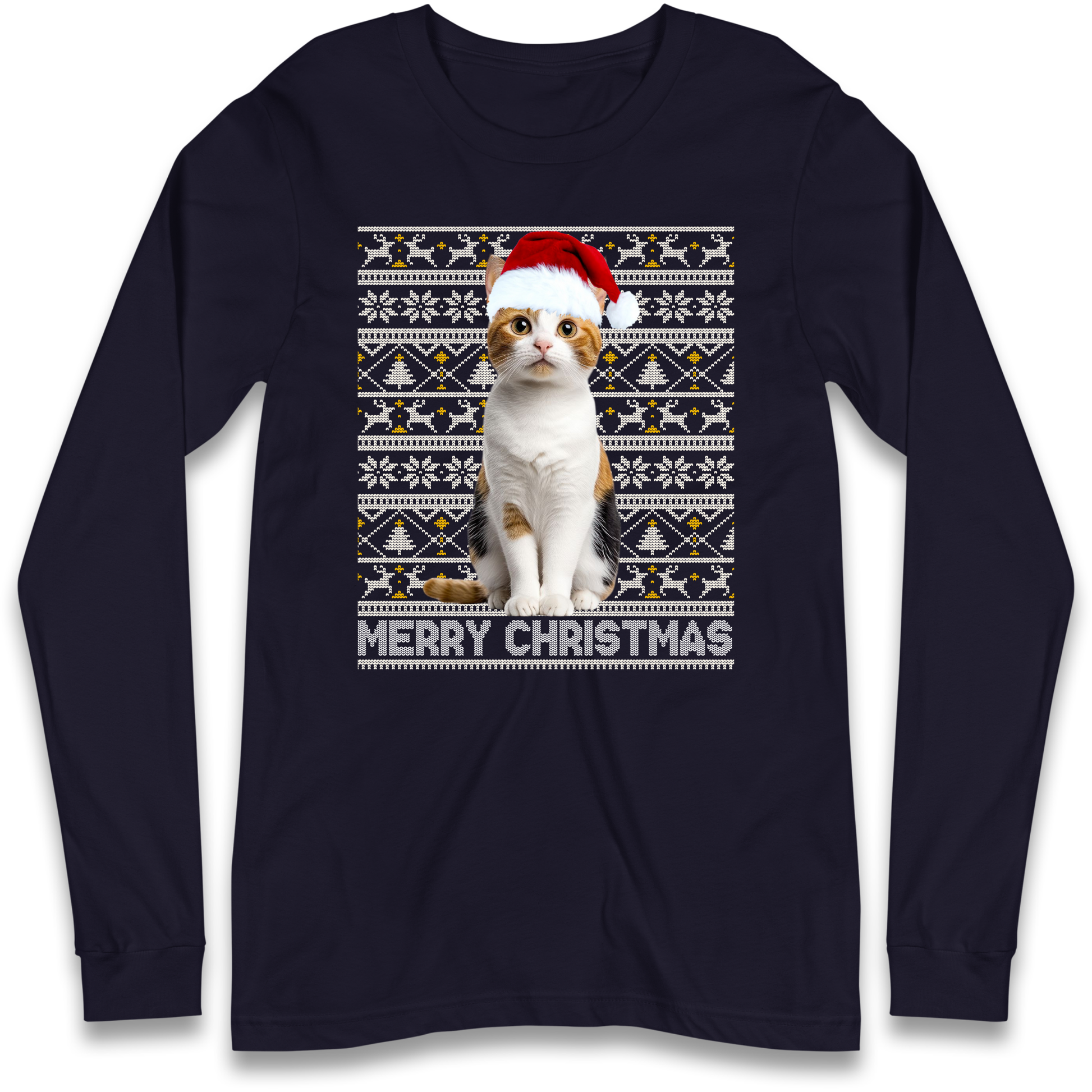 Merry Christmas Cat Longsleeve T Shirt