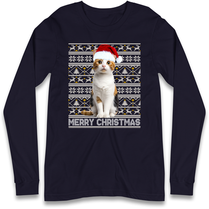 Merry Christmas Cat Longsleeve T Shirt