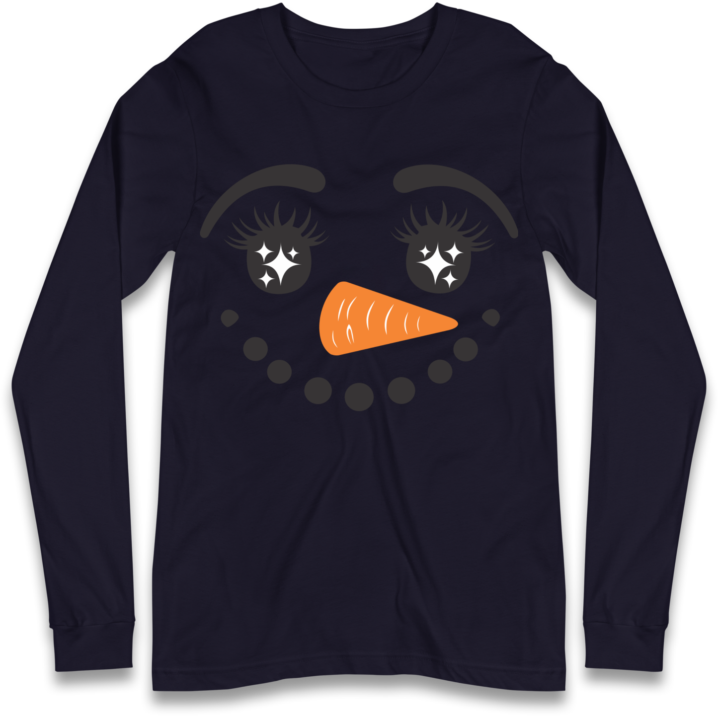 Snowman Face Christmas Longsleeve T Shirt