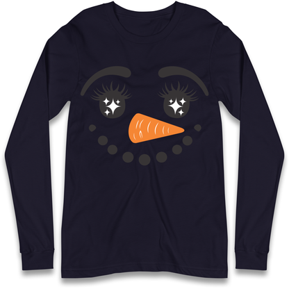 Snowman Face Christmas Longsleeve T Shirt