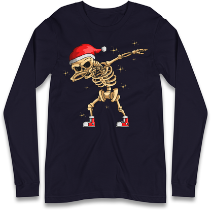 Santa Skellington Dabbing Christmas Longsleeve T Shirt