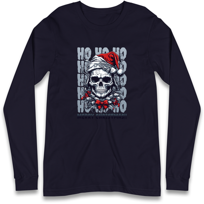 HO HO HO Santa Skelington Christmas Longsleeve T Shirt