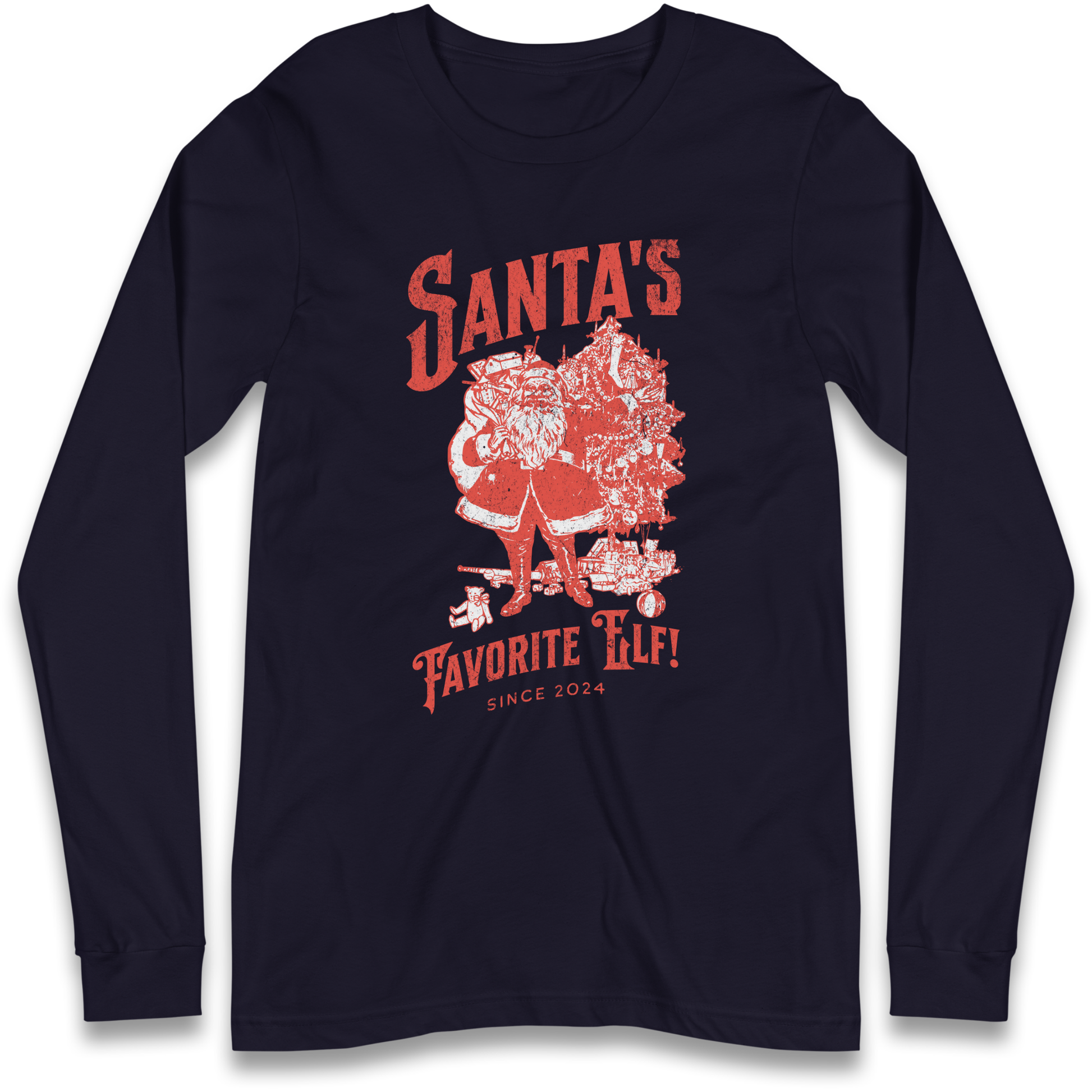 Santas Favourite Elf Christmas Longsleeve T Shirt