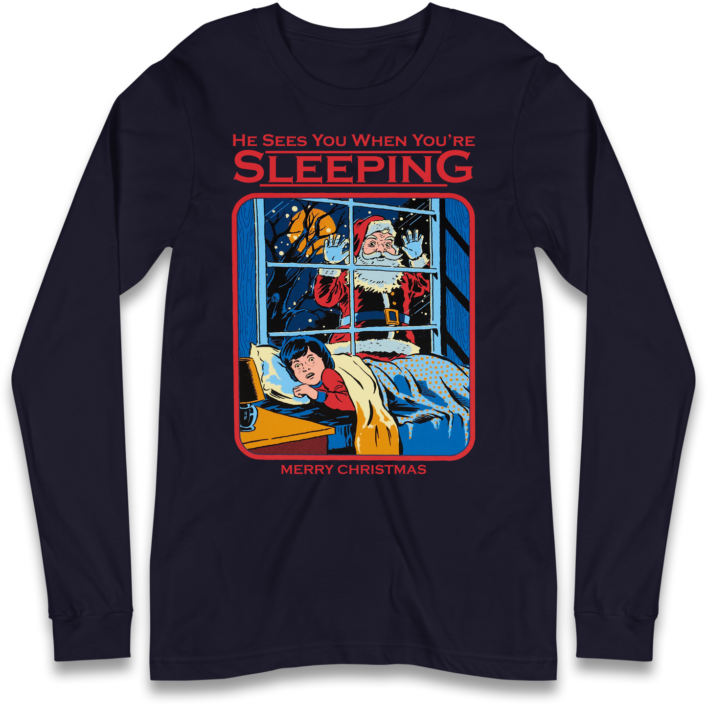 Creepy Santa Claus Christmas Longsleeve T Shirt