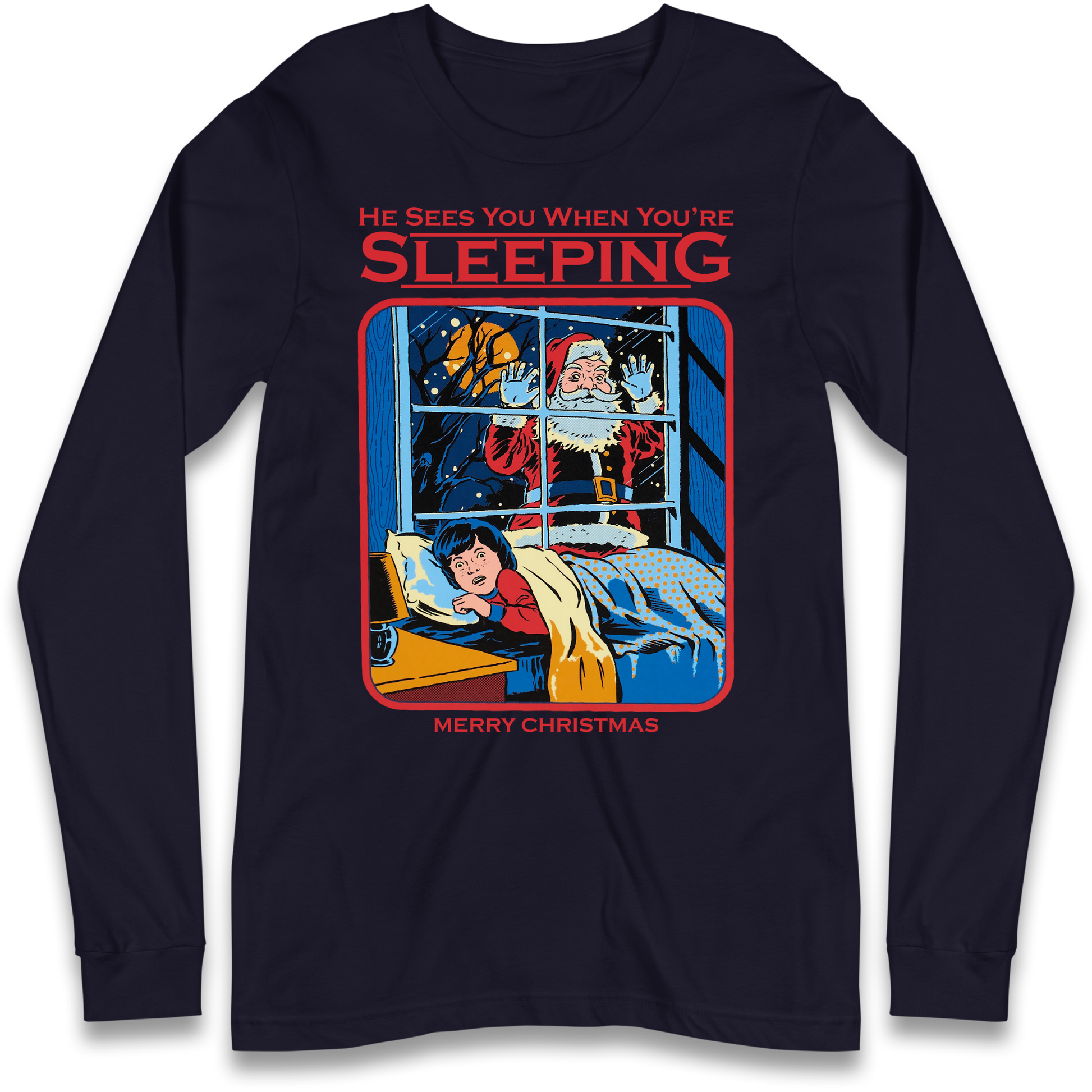 Creepy Santa Claus Christmas Longsleeve T Shirt