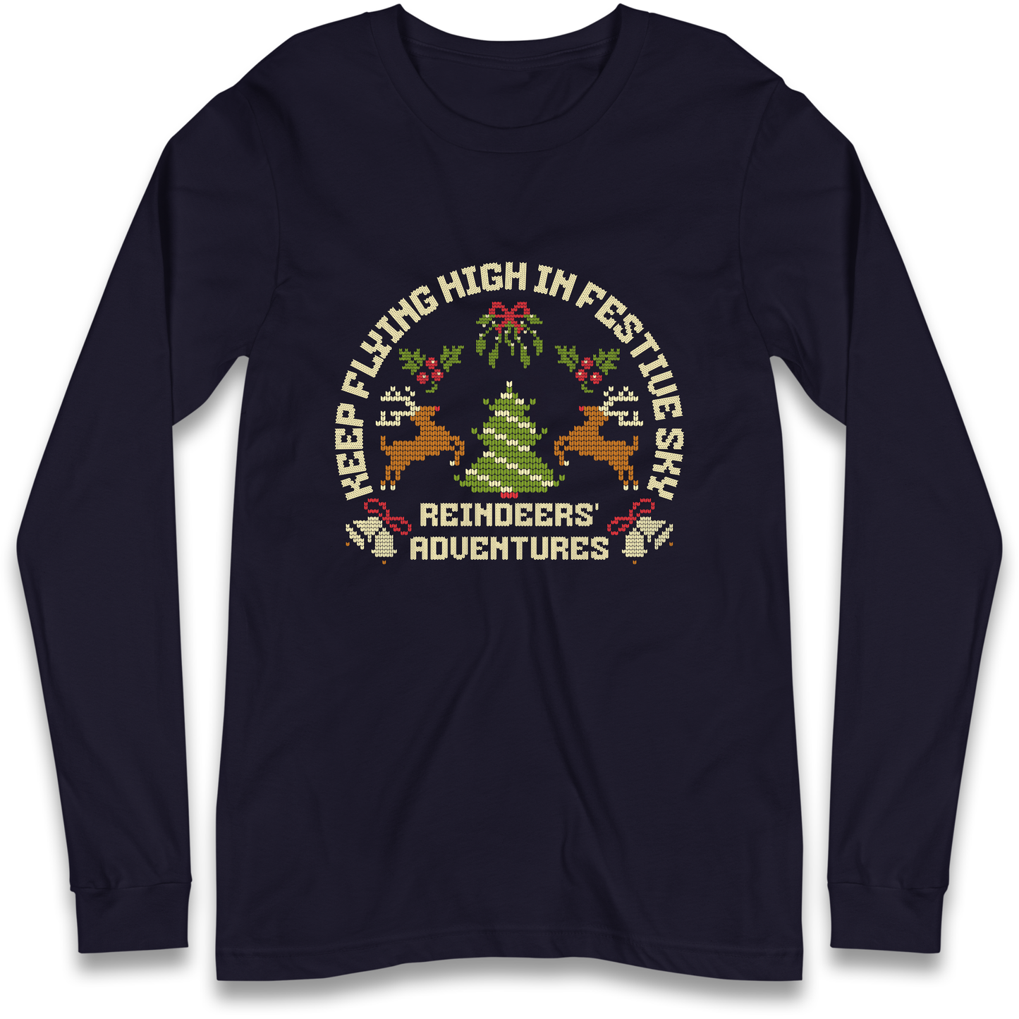 Keep Flying High In Festive Sky Christmas Longsleeve T Shirt