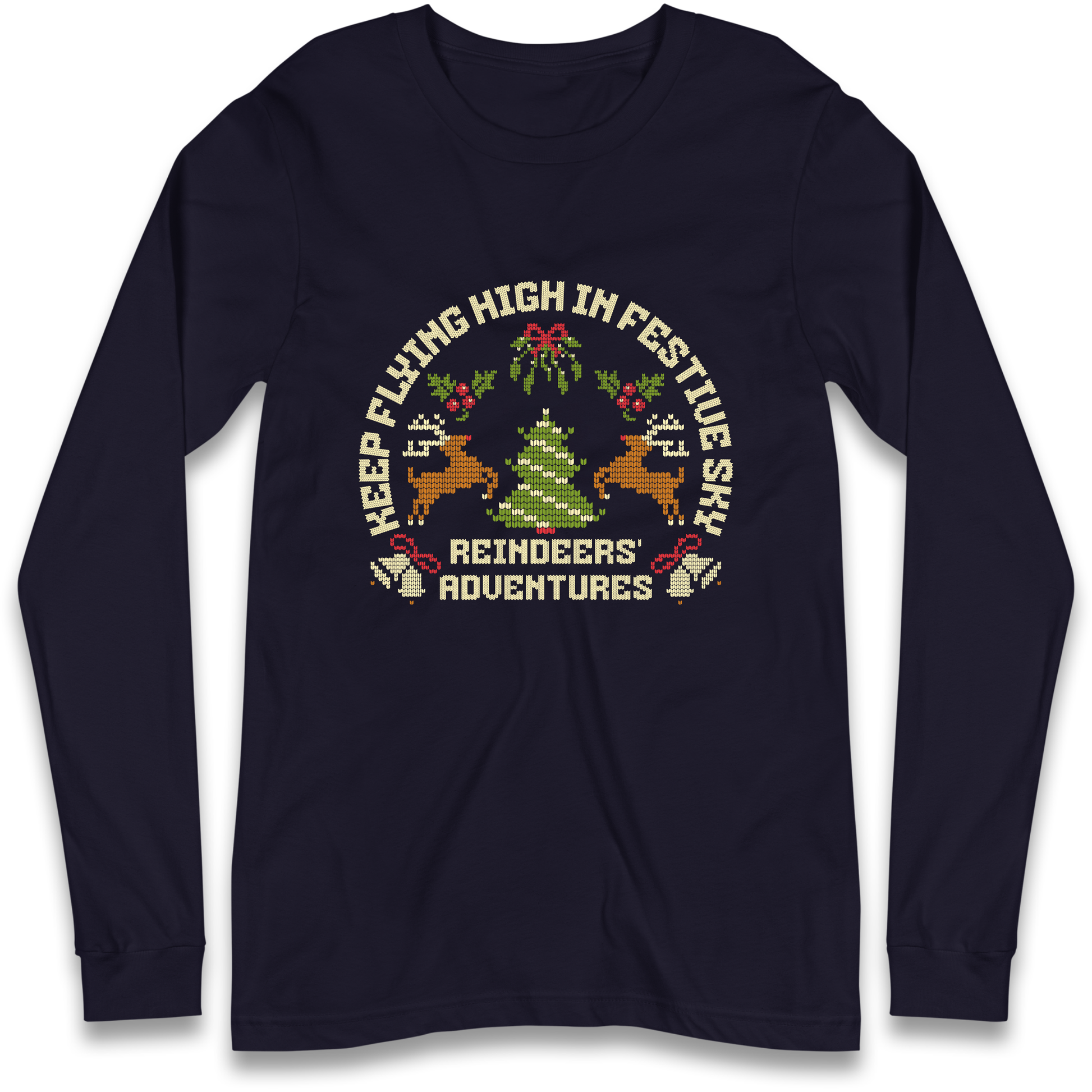 Keep Flying High In Festive Sky Christmas Longsleeve T Shirt