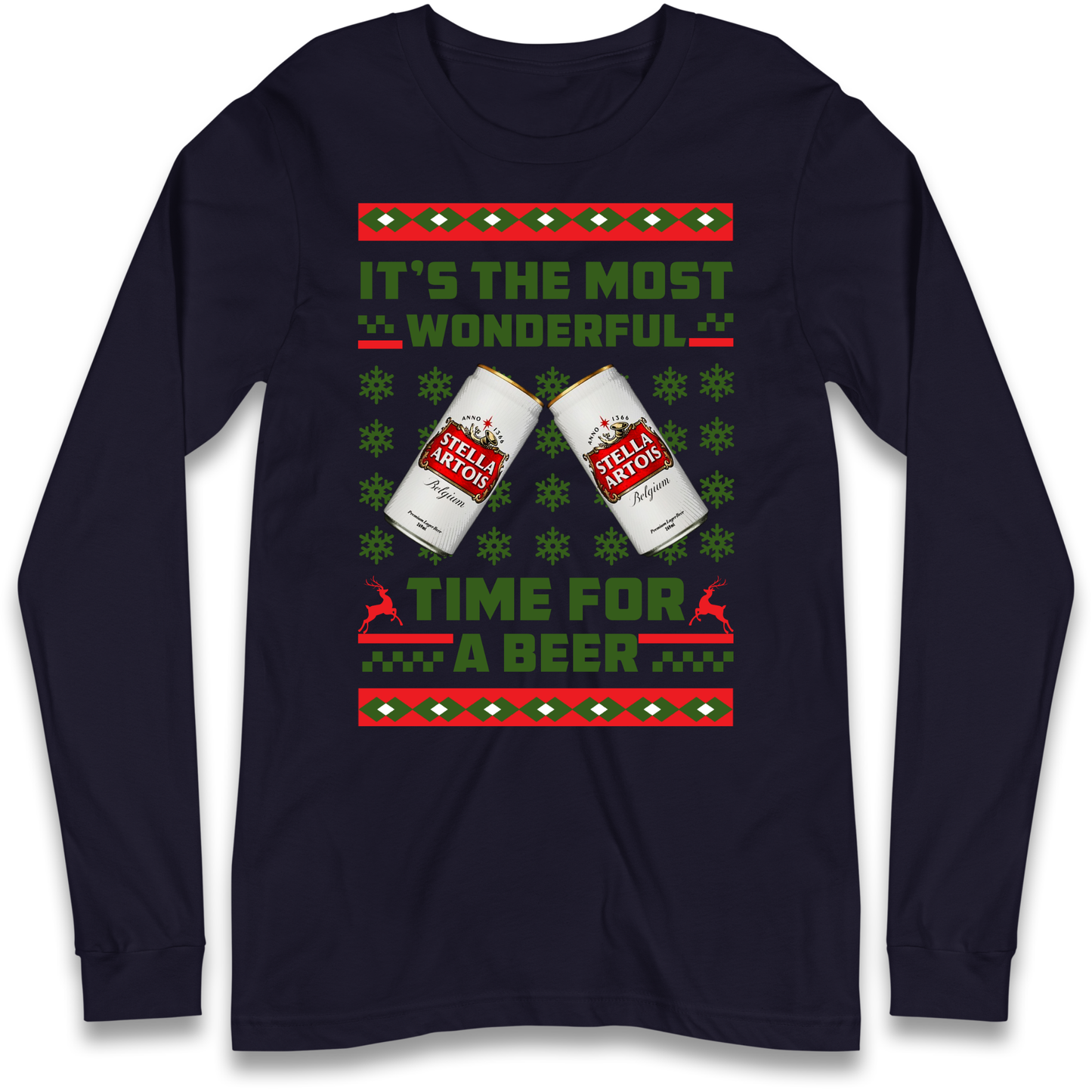 Its The Most Wonderful Time for A Beer Stella Christmas Longsleeve T Shirt