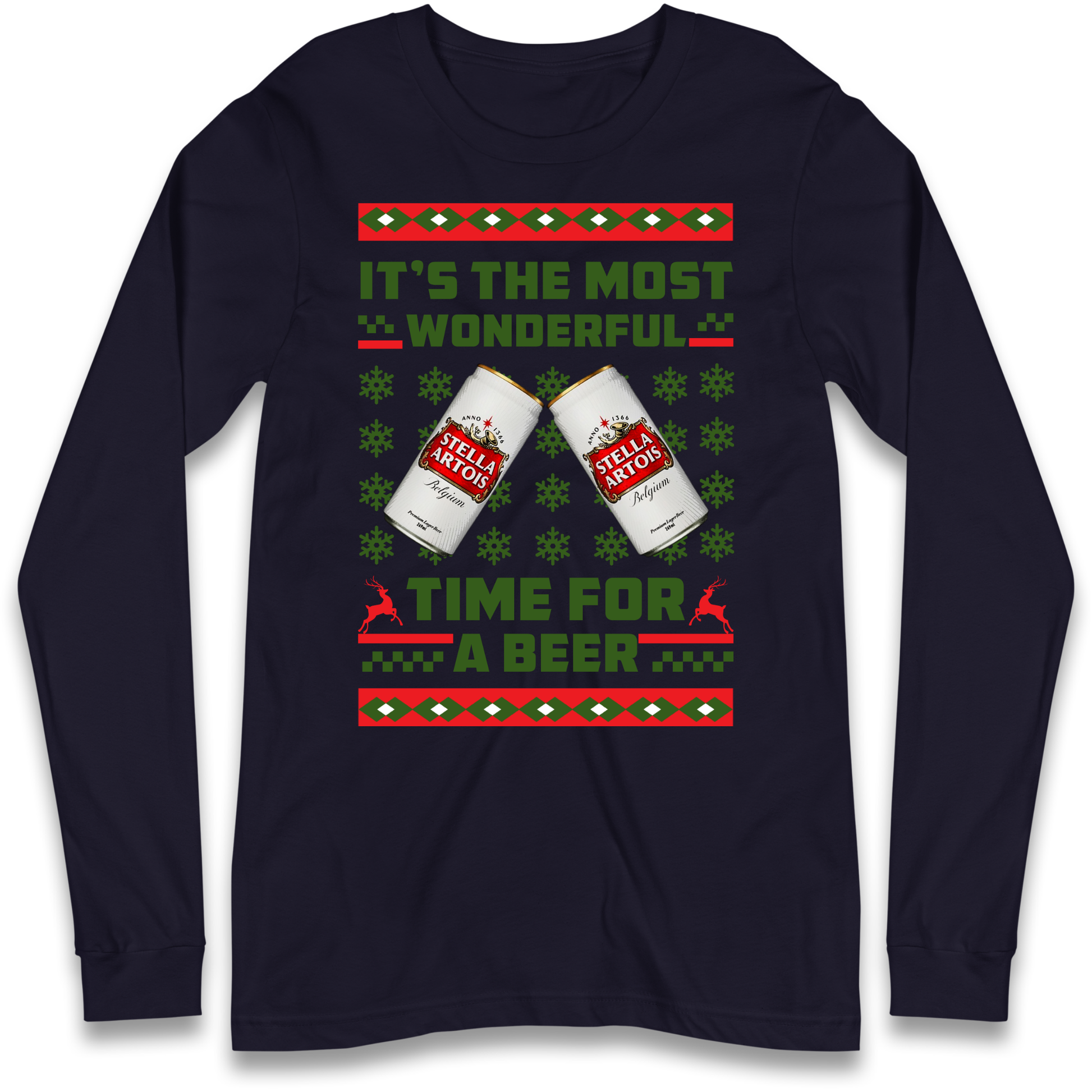 Its The Most Wonderful Time for A Beer Stella Christmas Longsleeve T Shirt