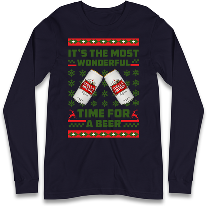 Its The Most Wonderful Time for A Beer Stella Christmas Longsleeve T Shirt