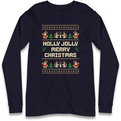 Holly Jolly Merry Christmas Longsleeve T Shirt