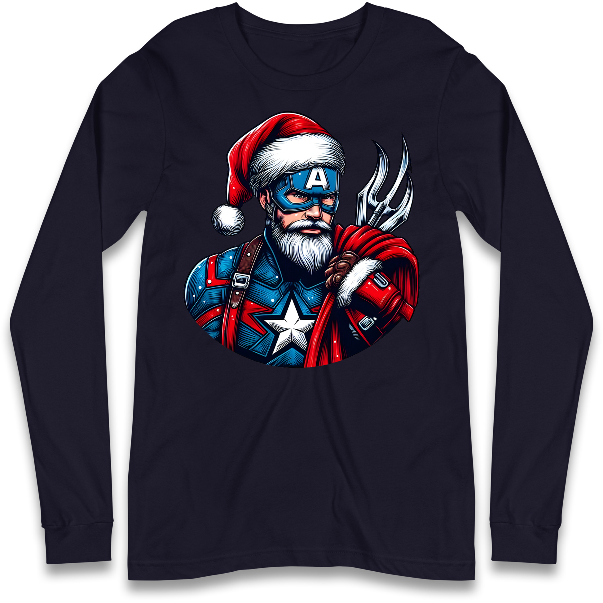 Captain America Santa Longsleeve T Shirt