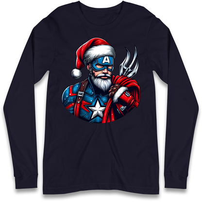 Captain America Santa Longsleeve T Shirt
