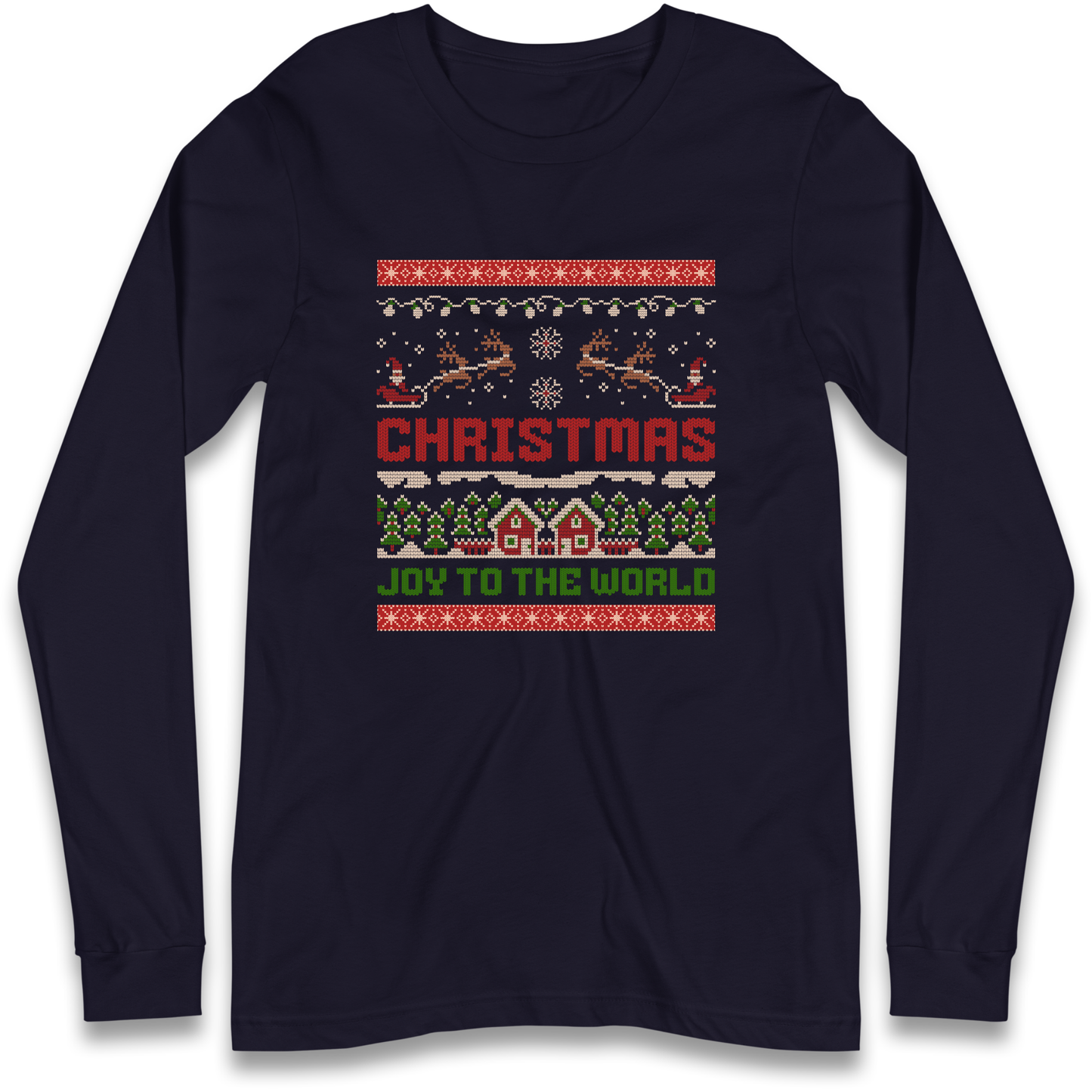 Christmas Joy to the World Christmas Longsleeve T Shirt