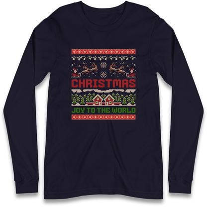 Christmas Joy to the World Christmas Longsleeve T Shirt