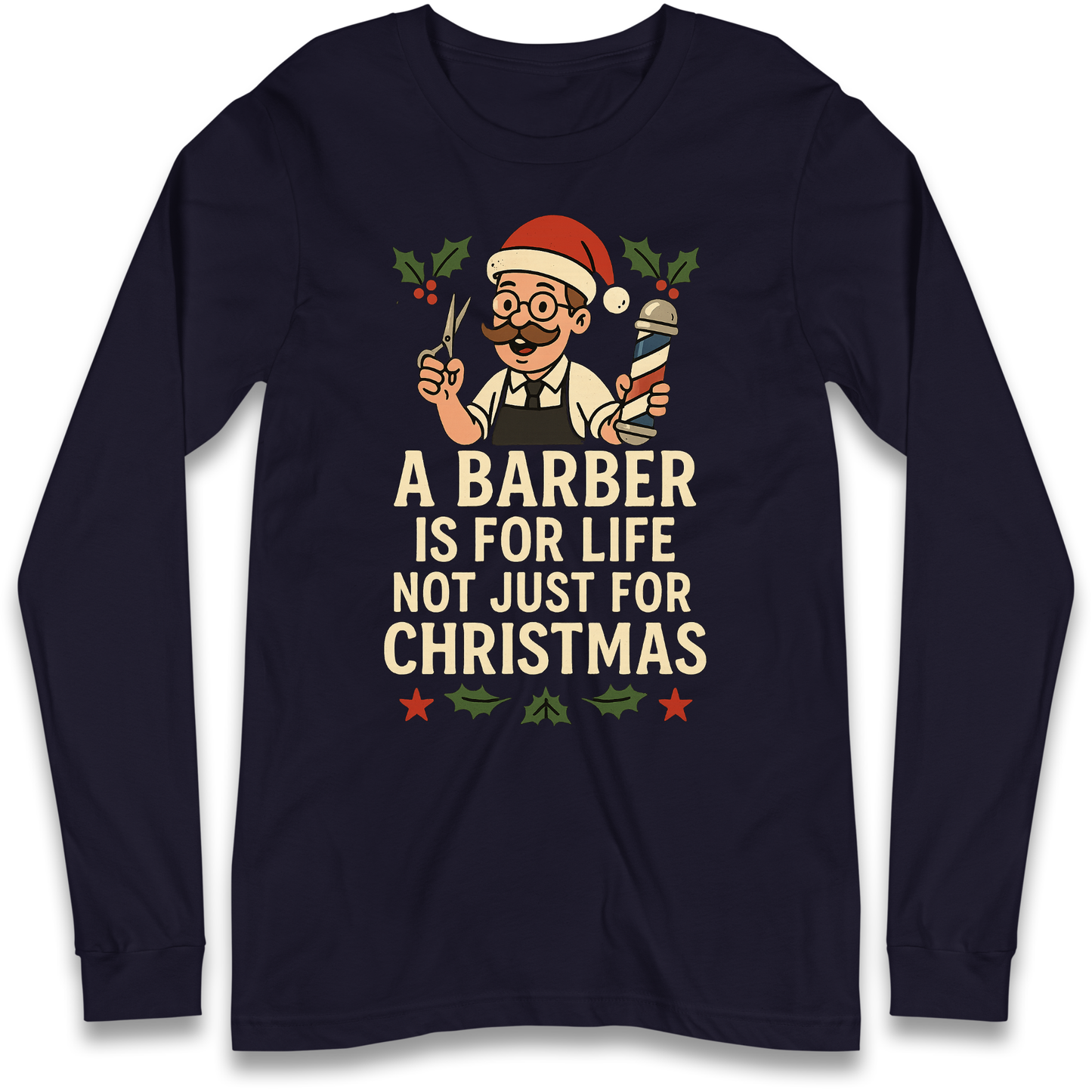Barber Christmas Longsleeve T Shirt