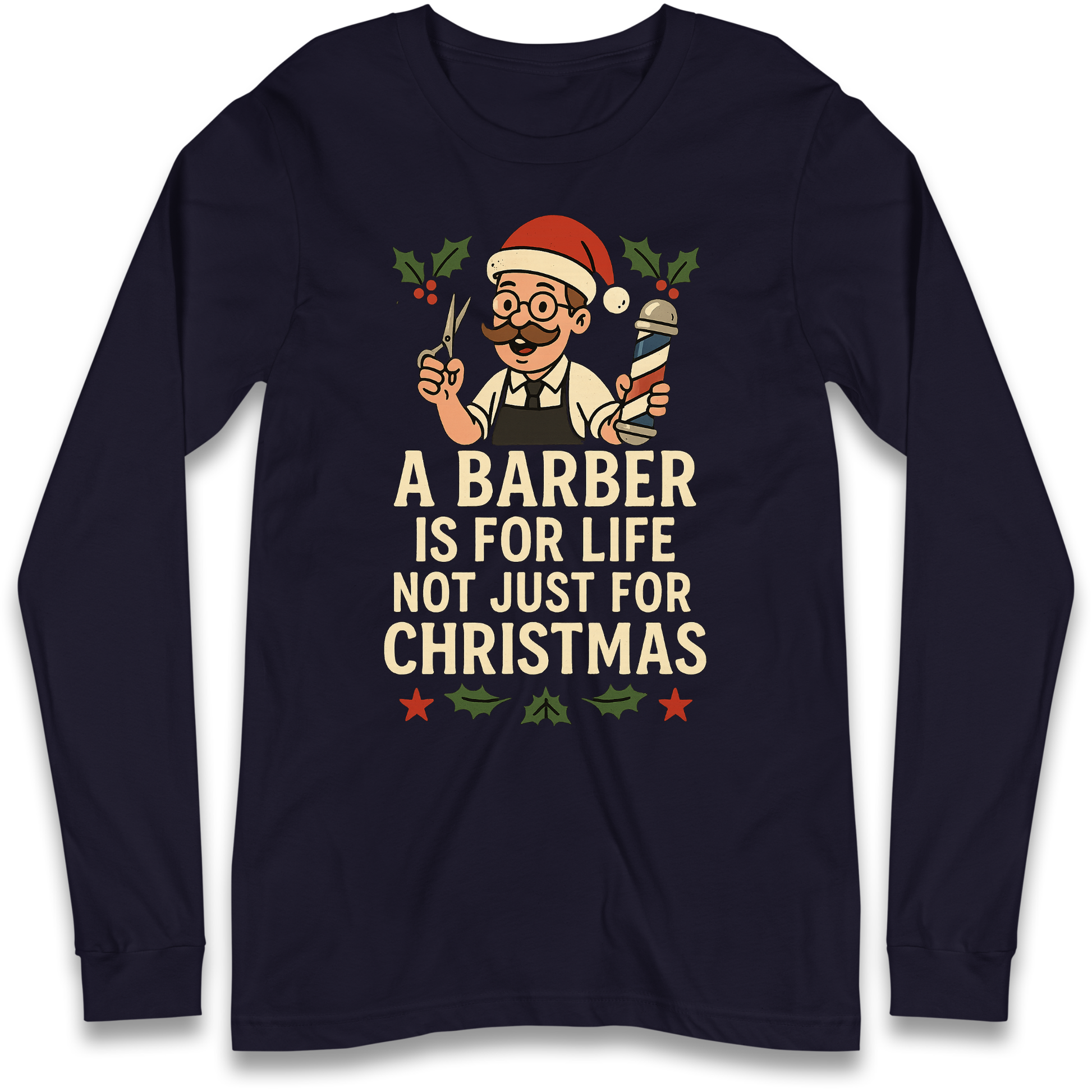 Barber Christmas Longsleeve T Shirt