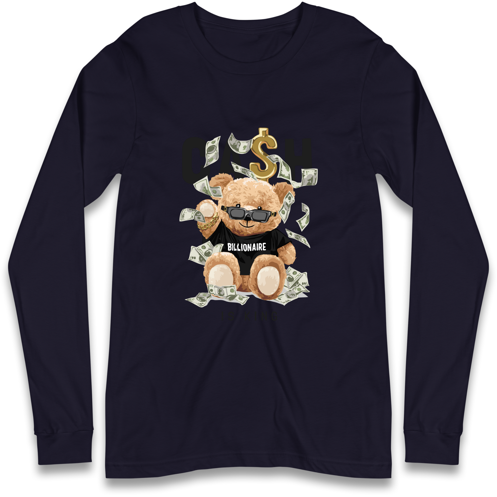 Teddy Bear Billionaire Streetwear Longsleeve T Shirt