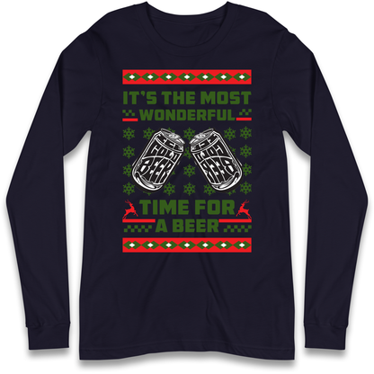 Its The Most Wonderful Time For A Beer Christmas Longsleeve T Shirt