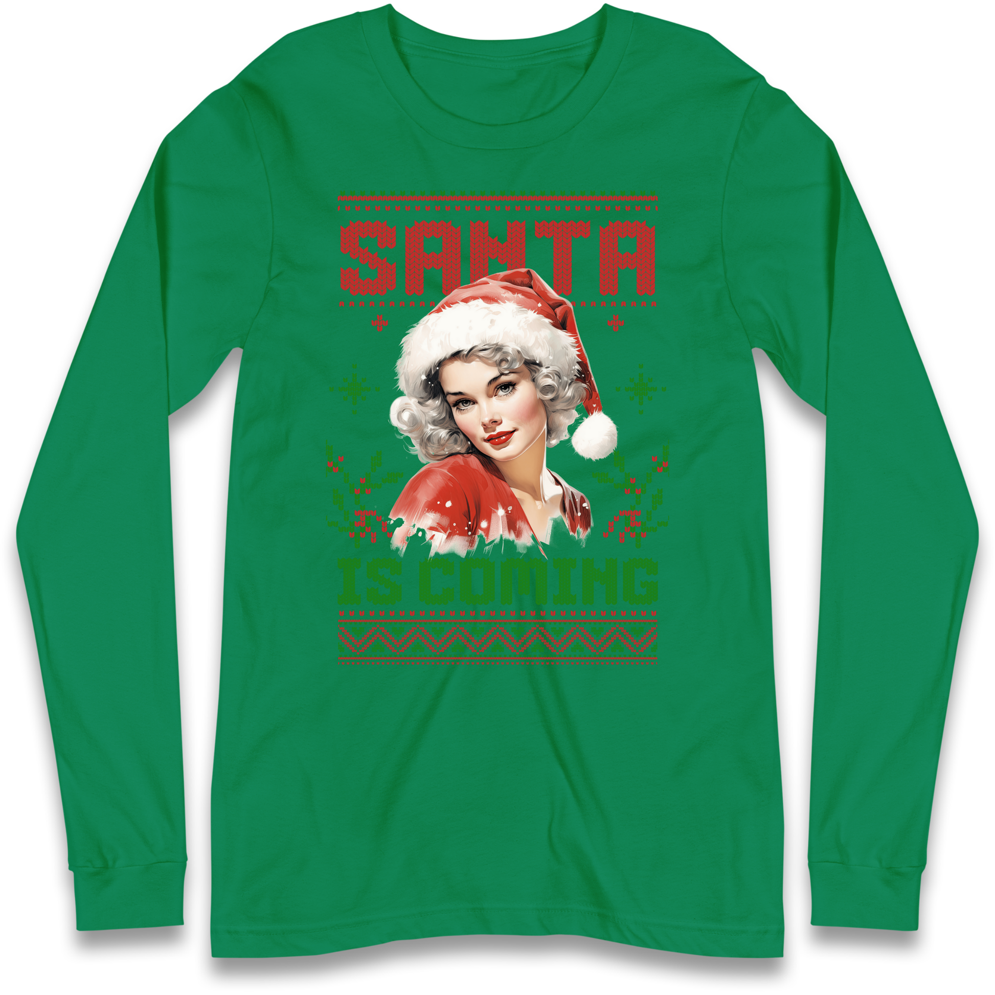 Santa is Coming Christmas Longsleeve T Shirt