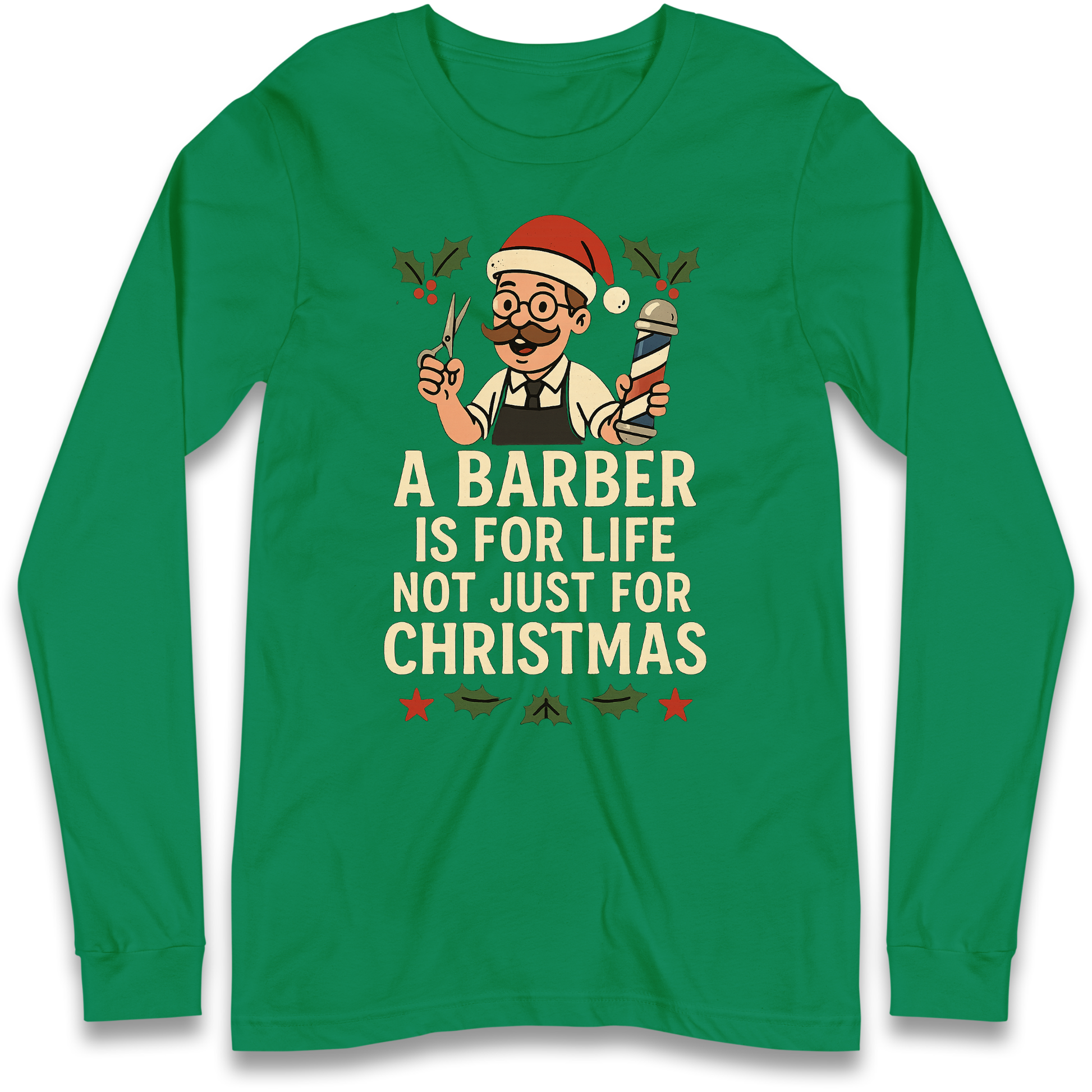 Barber Christmas Longsleeve T Shirt