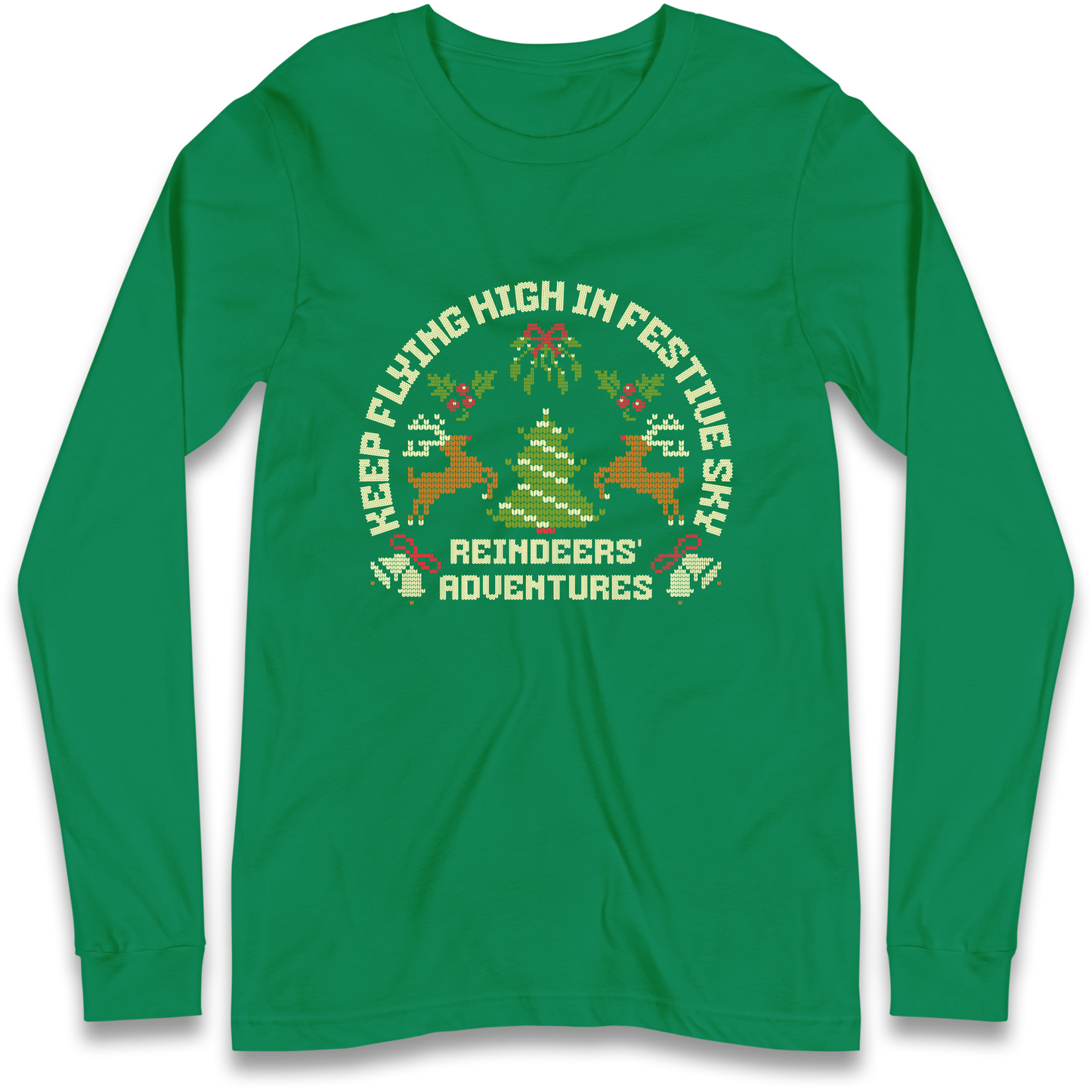 Keep Flying High In Festive Sky Christmas Longsleeve T Shirt
